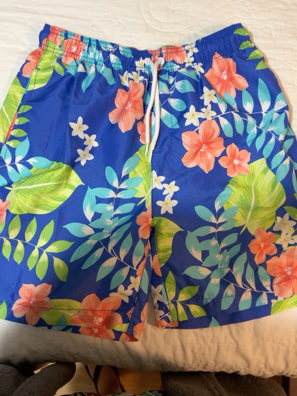 The Children's Place Blue Tropical Floral Swim Trunks